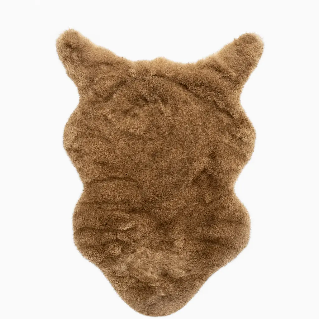 فرشینه خز ترک نسکافه ای خیلی ضخیم از کلکسیون high luxe واردات انحصاری توسط ترک ایپلیک (150در80≈90)