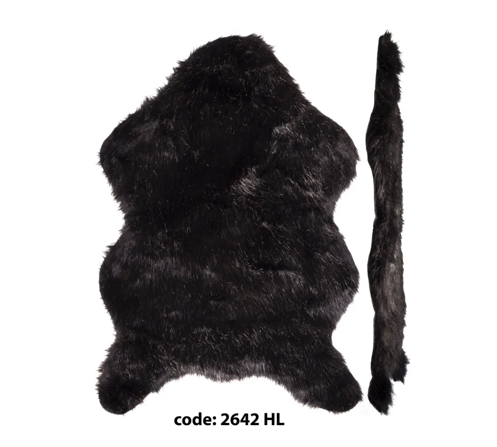 فرشینه خز ترک مشکی خیلی ضخیم از کلکسیون high luxe واردات انحصاری توسط ترک ایپلیک (150در80≈90) با الیاف مصنوعی با کیفیت ضد حساسیت