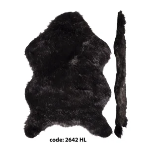 فرشینه خز ترک مشکی خیلی ضخیم از کلکسیون high luxe واردات انحصاری توسط ترک ایپلیک (150در80≈90) با الیاف مصنوعی با کیفیت ضد حساسیت