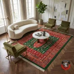 فرشینه سنتی قرمز ۹ متری کد h559 - تصویر 2