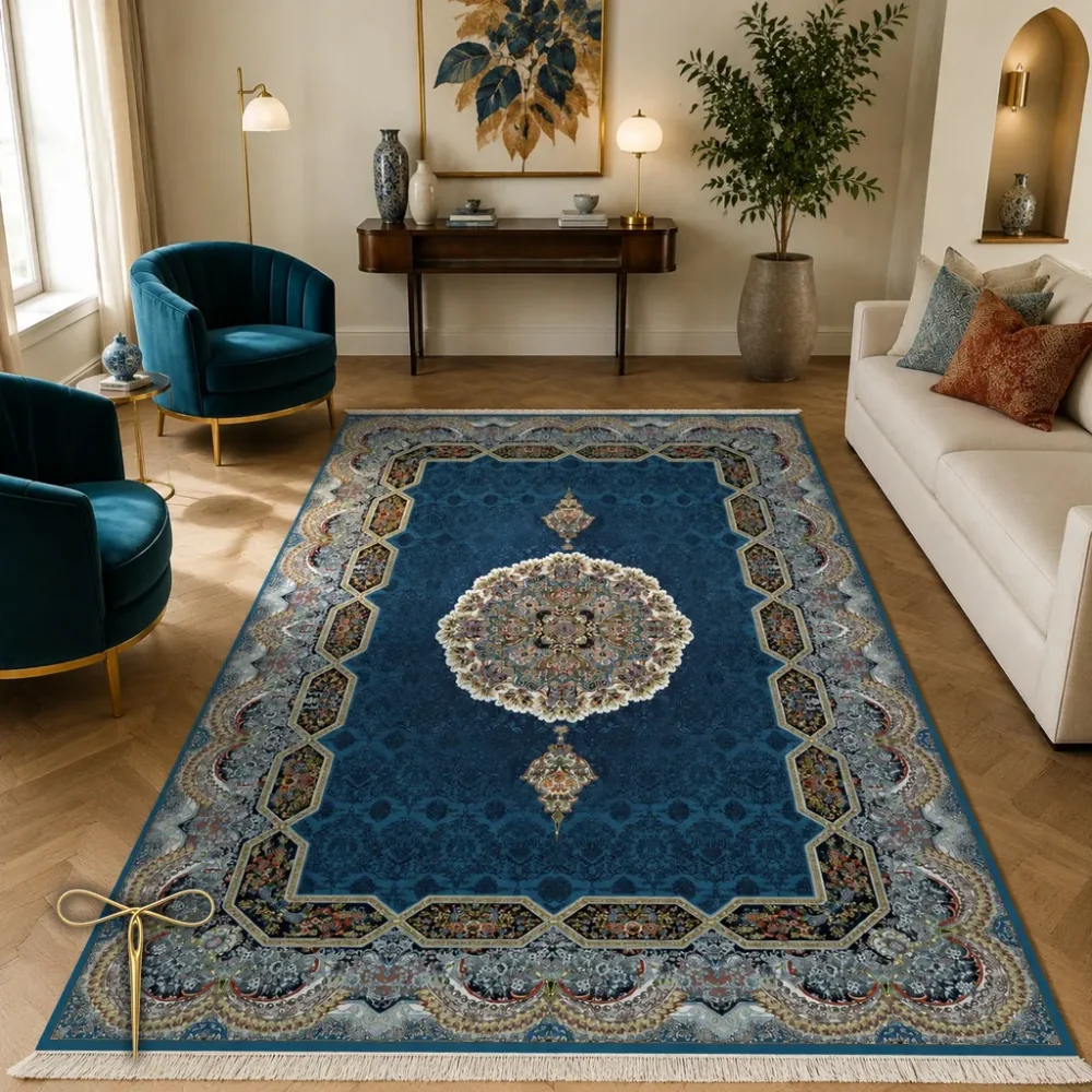 کناره سنتی آبی فیروزه ای تیره کد H134-2-c - تصویر 3