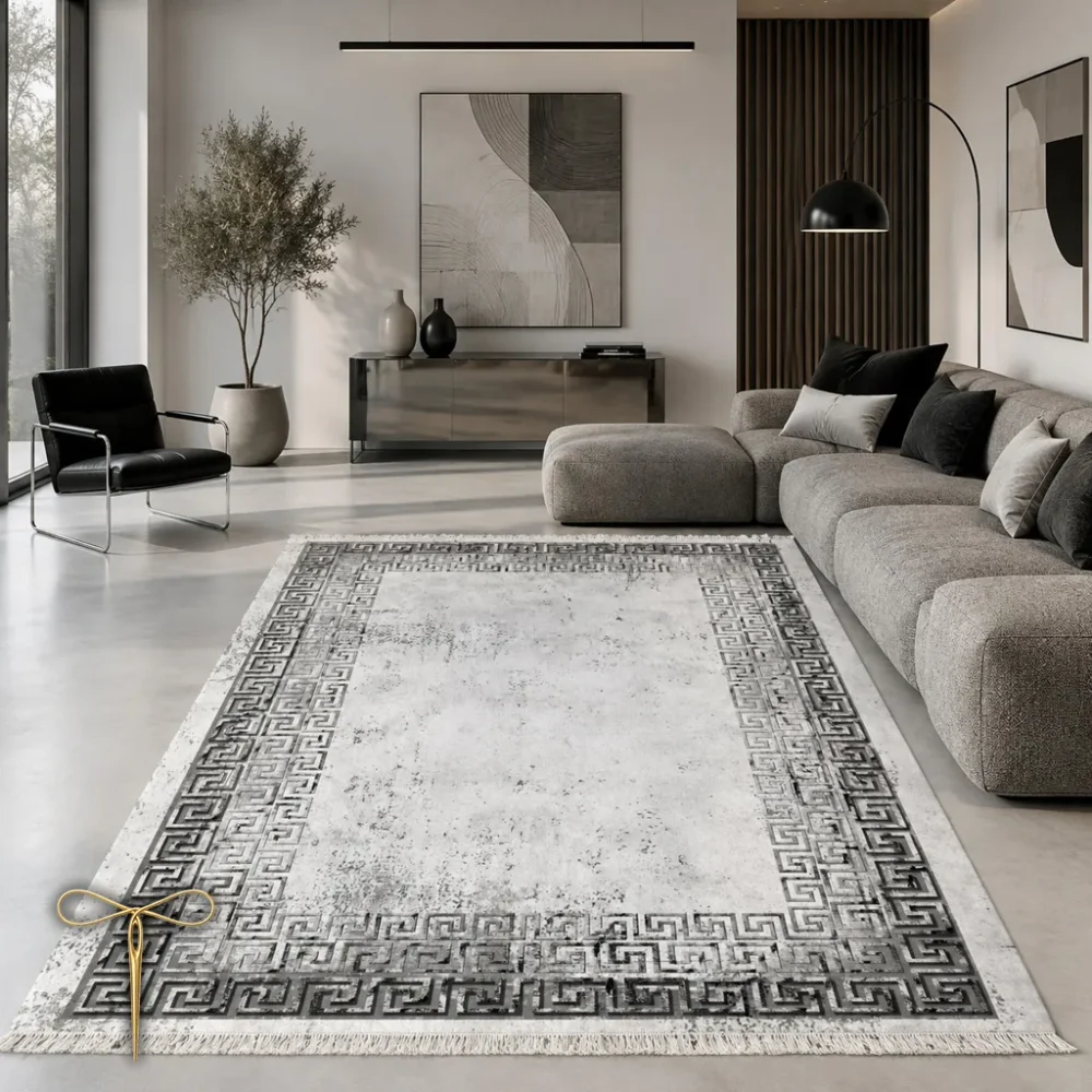 کناره طوسی روشن حاشیه یونانی کد H165 - تصویر 3