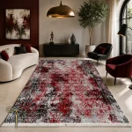 کناره قرمز طوسی طرح کهنه نما و پتینه کد H168-1 - تصویر 3