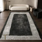 فرشینه زغالی طوسی مدرن طرح پتینه 3 متری کدH170