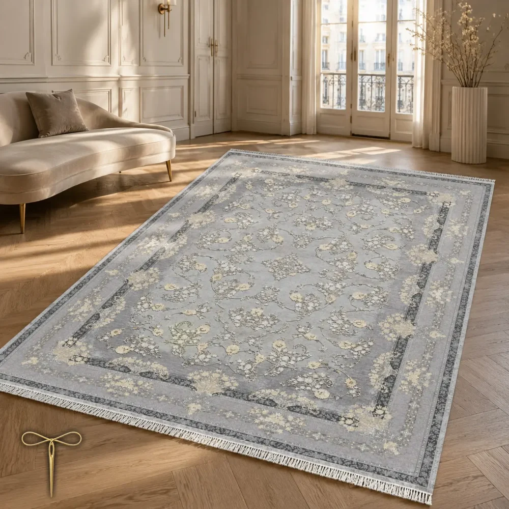 فرشینه طوسی روشن 4 متری کد H437 - تصویر 2
